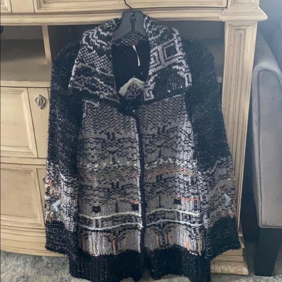 Free People Sweaters - Free People wool Christmas tree sweater RARE holiday black multicolor small